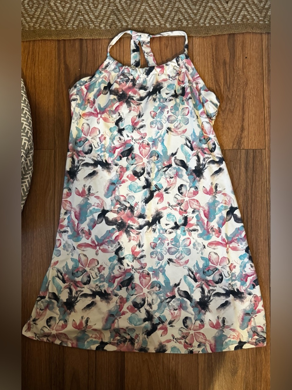 Balance Collection Floral Watercolor Halter Dress in built-in bra size XL